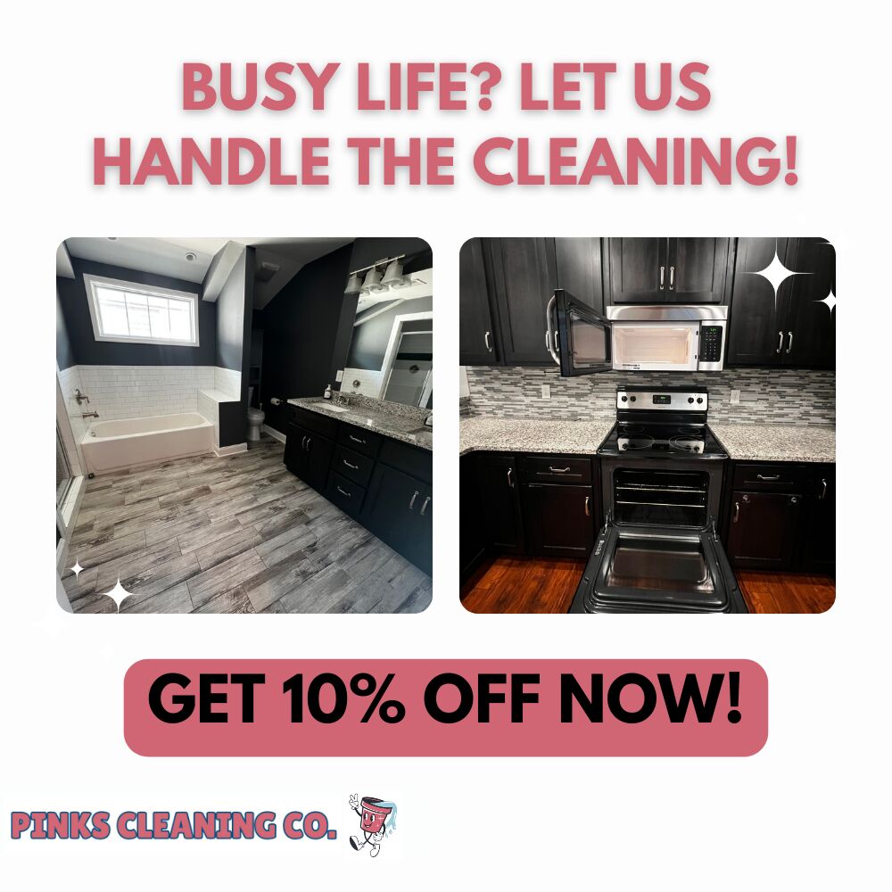 Clean bathroom and kitchen examples from Pinks Cleaning Company